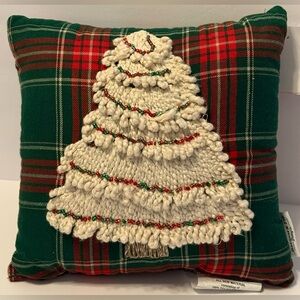 Balsam & Fir Festive Holiday Pillow W/Beaded EmbroideredChristmas Tree Design